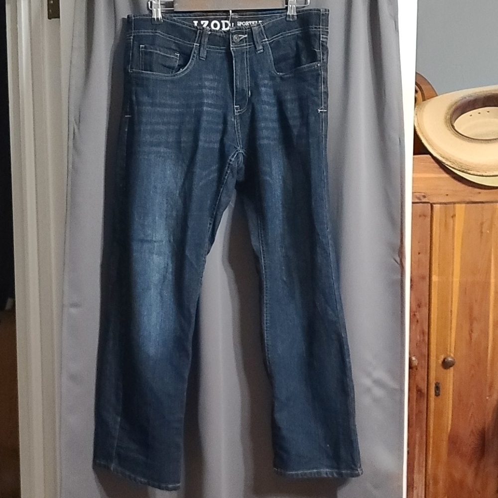 Izod Sportsflex men's straight fit jeans 3…